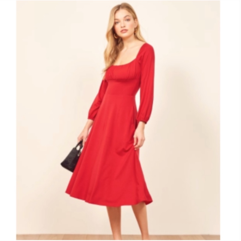 Reformation Pippa Dress in Red Size M - Picture 4 of 7